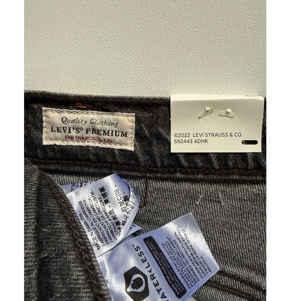 Levis 501 Original High Rise Denim Shorts Charcoal Grey Raw Hem 28 NEW - Picture 6 of 9